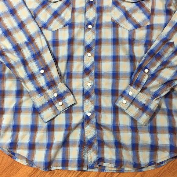 Fossil 54 Vintage Fit Snap Button Western Shirt L - Picture 7 of 8
